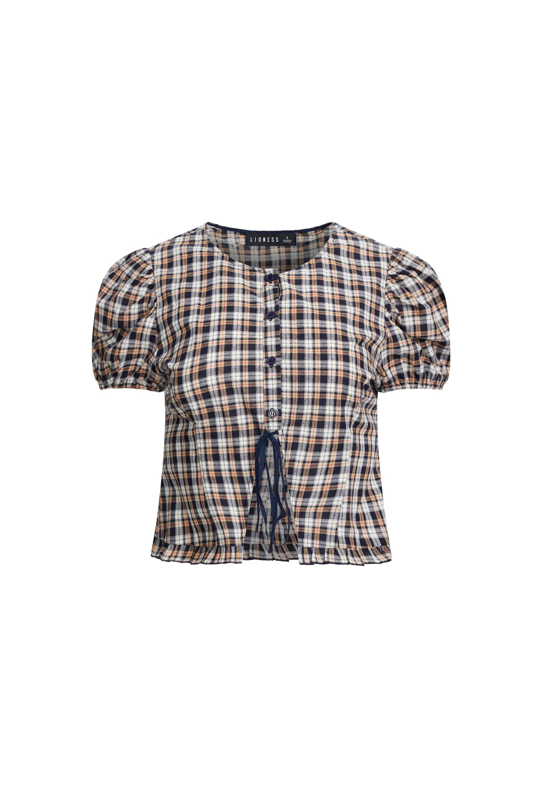 BARDOT TOP - BEIGE TARTAN - Image 5