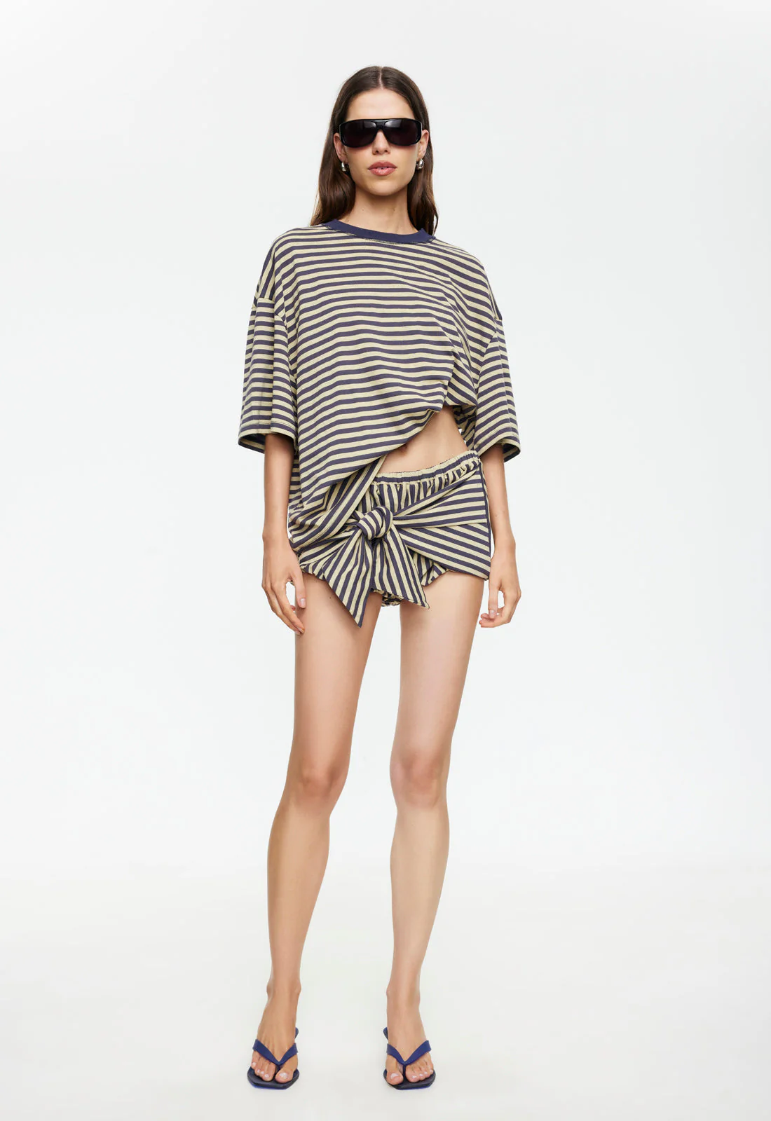 BLOOM BUBBLE SKORT - BEIGE STRIPE - Image 2