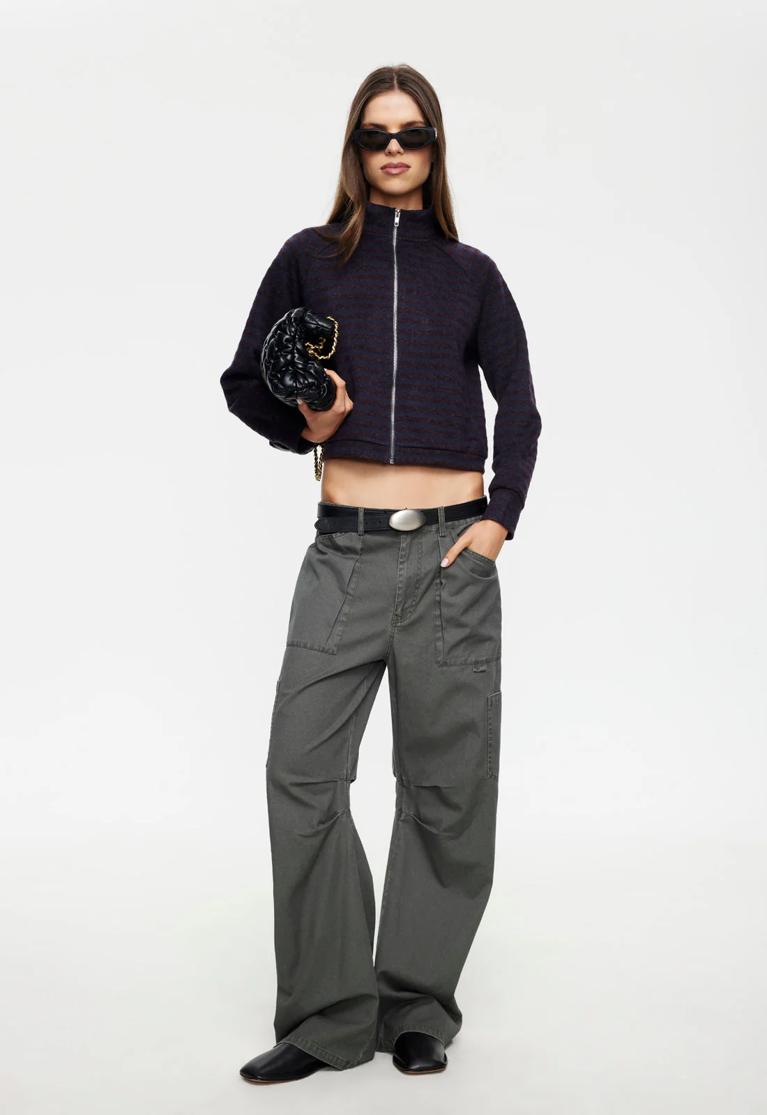 BLOOM KNIT JACKET - FOREST STRIPE