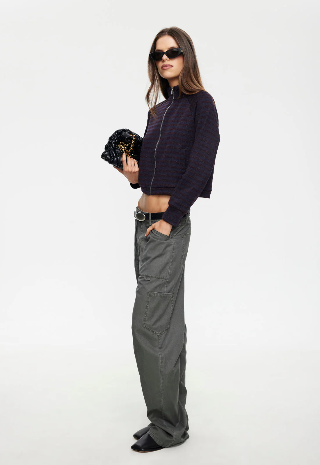 BLOOM KNIT JACKET - FOREST STRIPE - Image 3