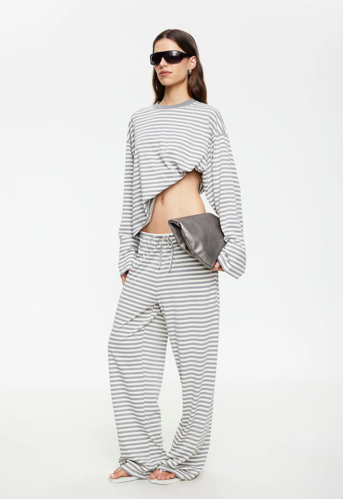 BLOOM LONG SLEEVE - ASH STRIPE - Image 3