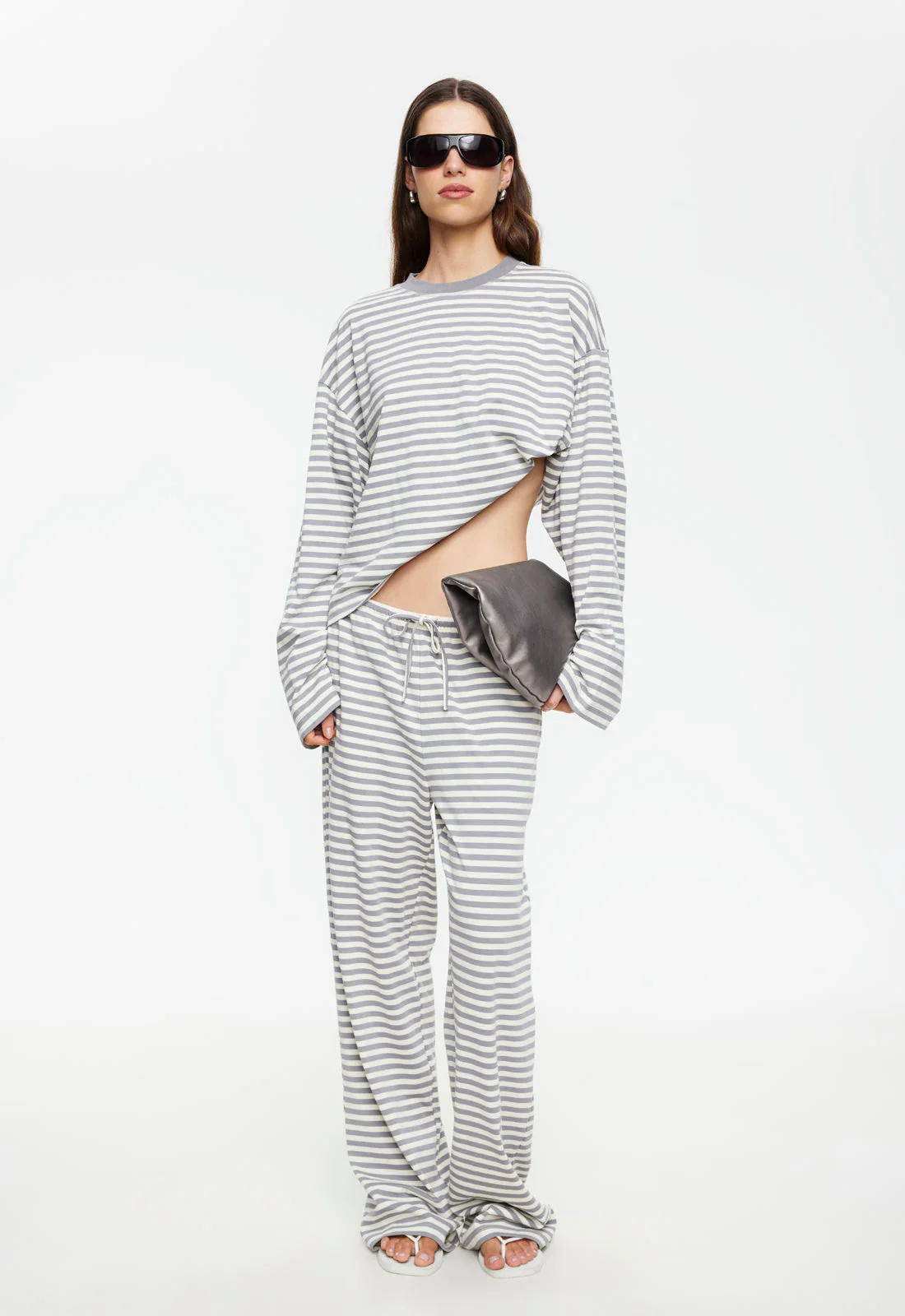 BLOOM LONG SLEEVE - ASH STRIPE - Image 4