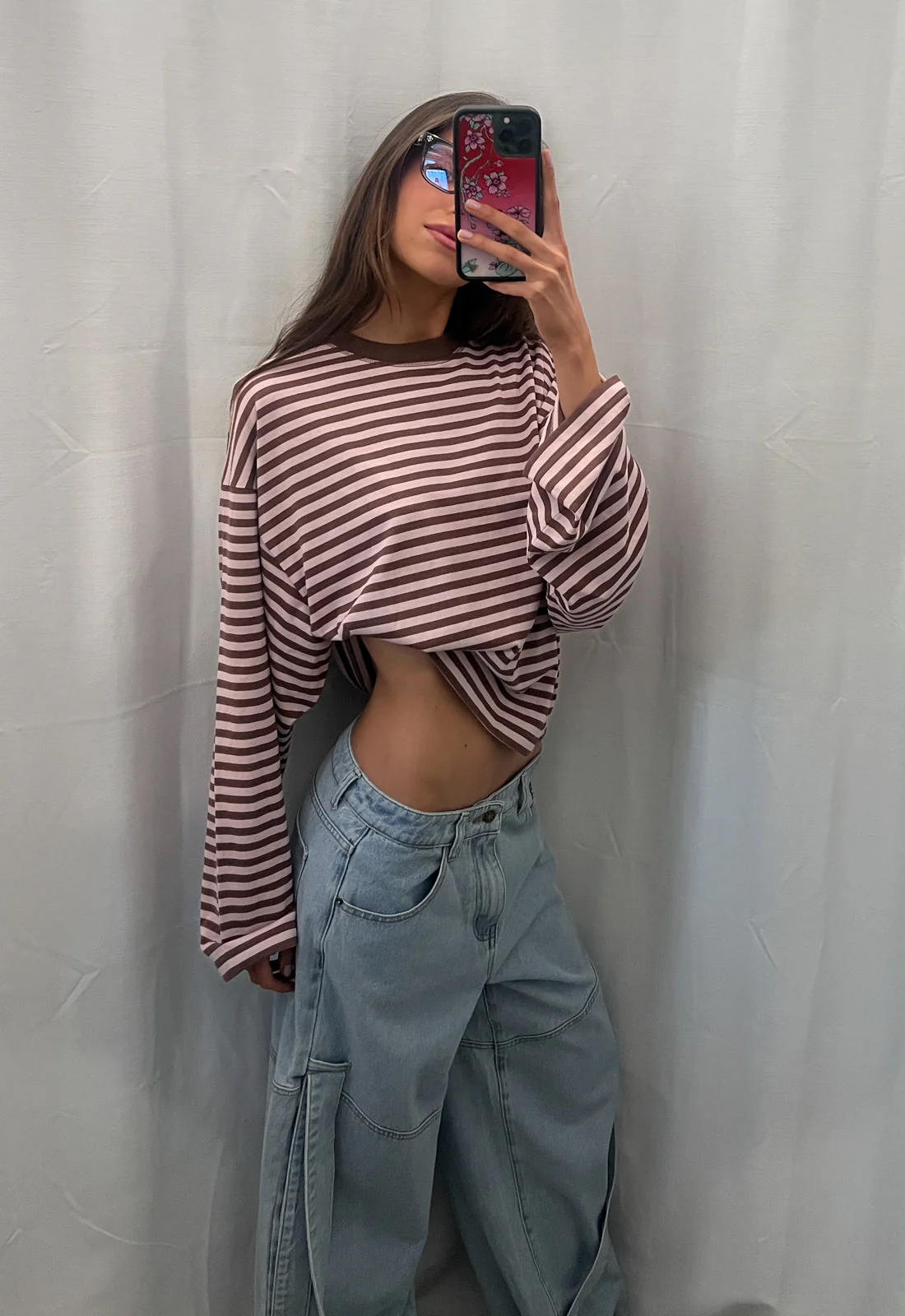 BLOOM LONG SLEEVE - CHOCOLATE BLUSH STRIPE - Image 5