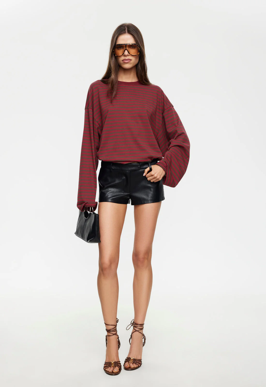 BLOOM LONG SLEEVE - CHOCOLATE WINE STRIPE