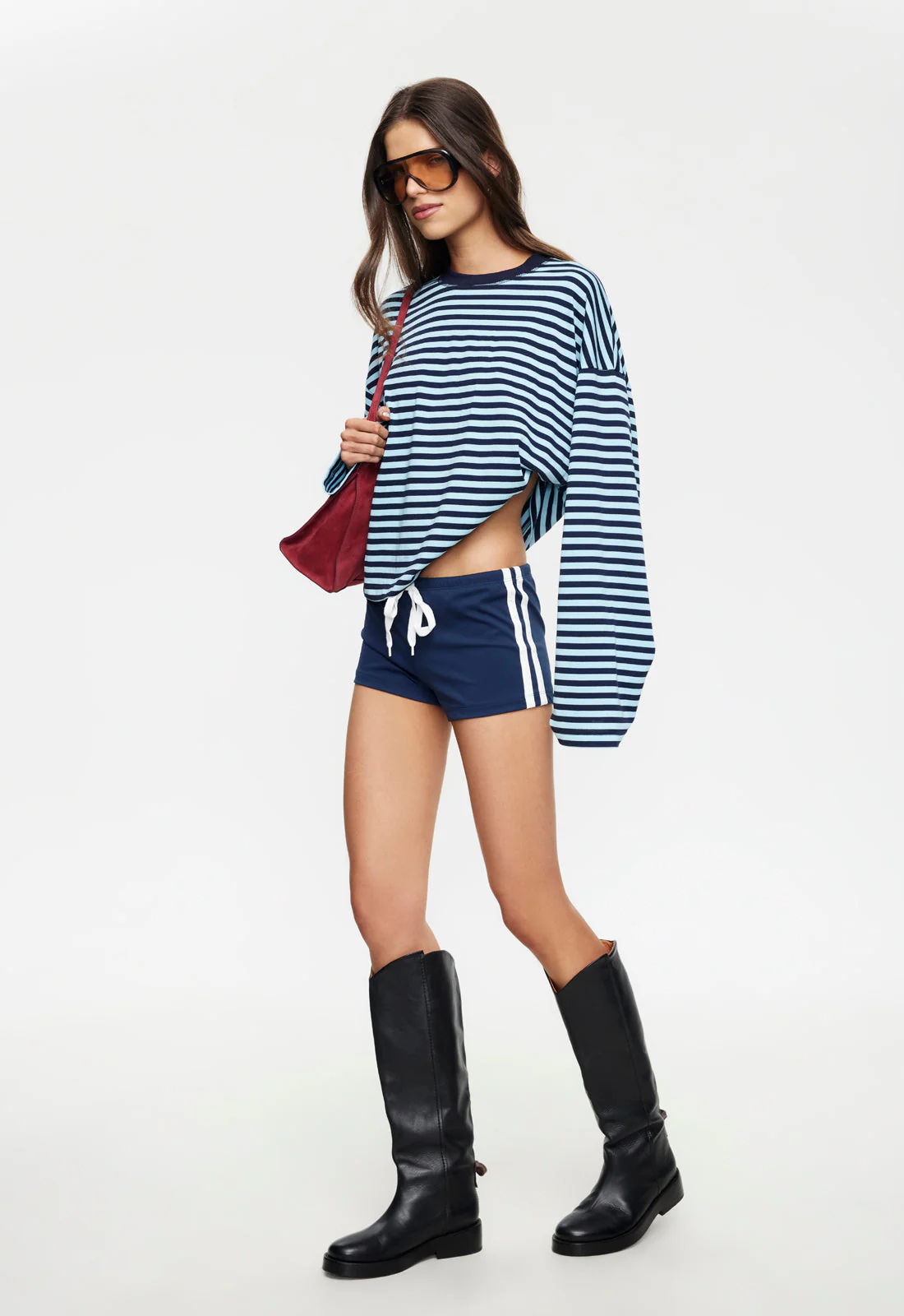 BLOOM LONG SLEEVE - NAVY SEA STRIPE - Image 4