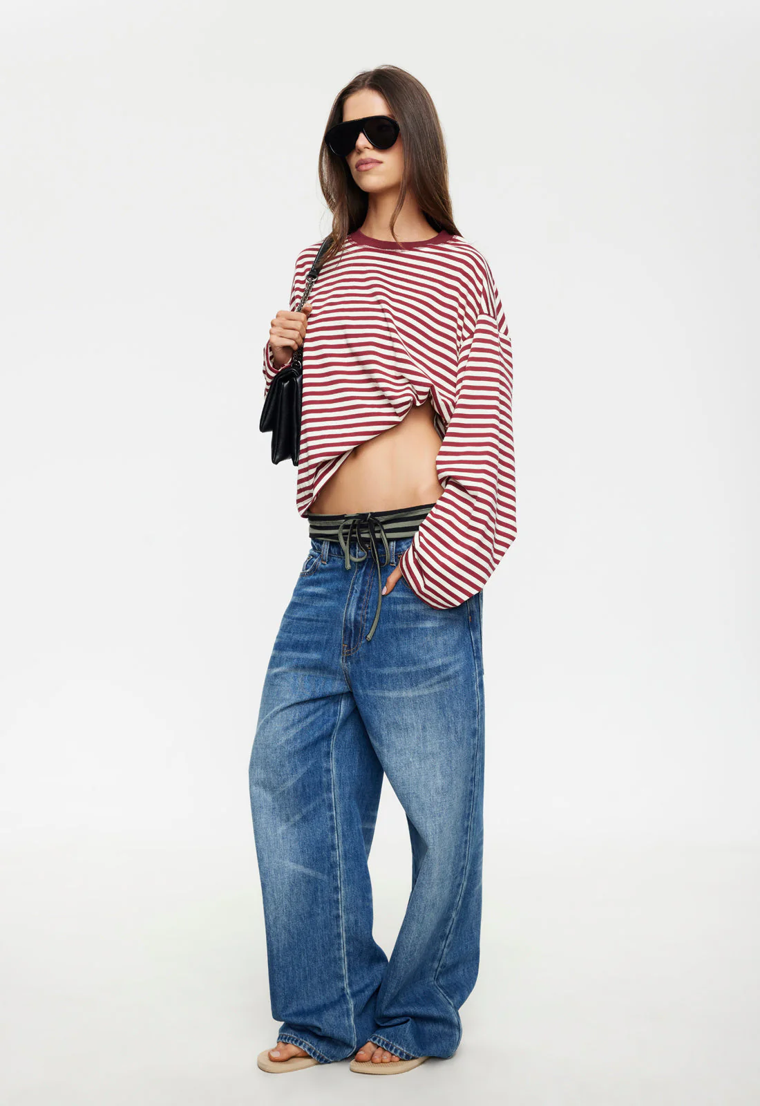 BLOOM LONG SLEEVE - WINE STRIPE