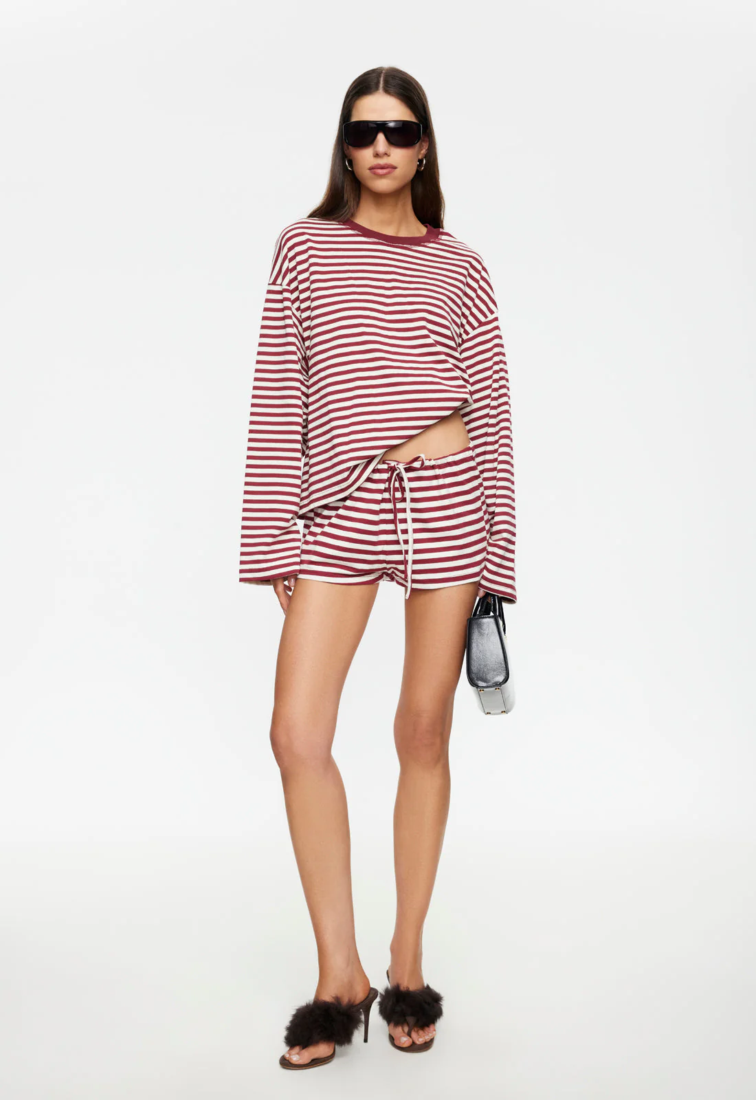 BLOOM LONG SLEEVE - WINE STRIPE - Image 5