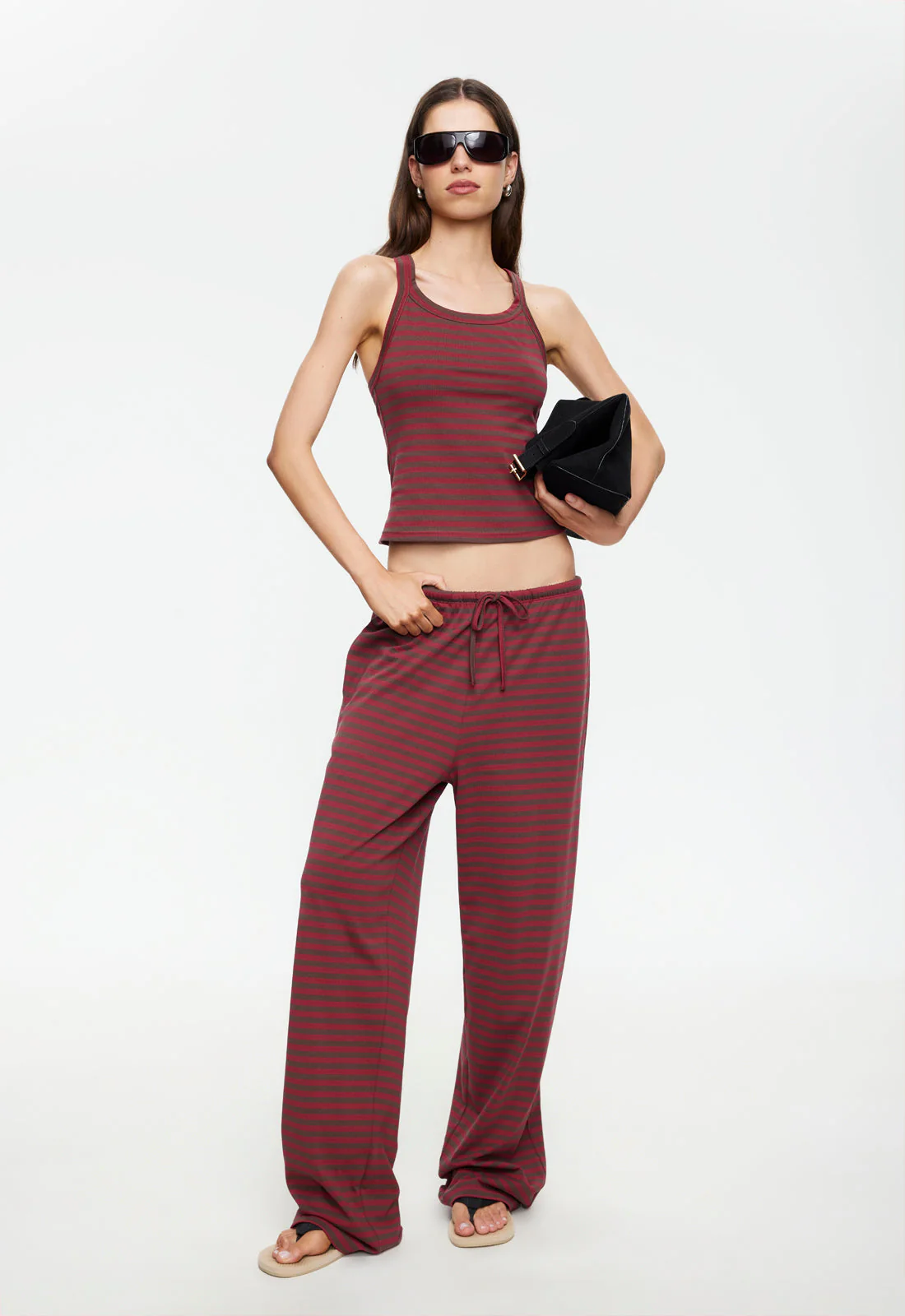 BLOOM PANT - CHOCOLATE WINE STRIPE - Image 4