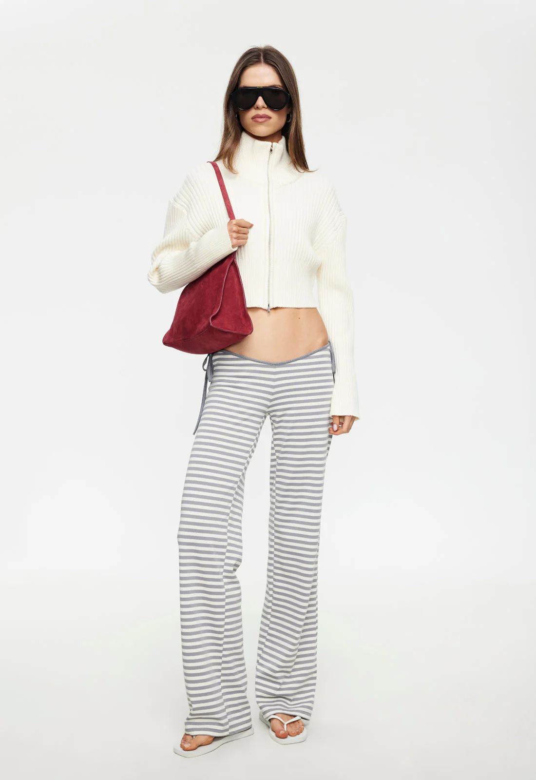 BLOOM TIE PANT - ASH STRIPE - Image 2