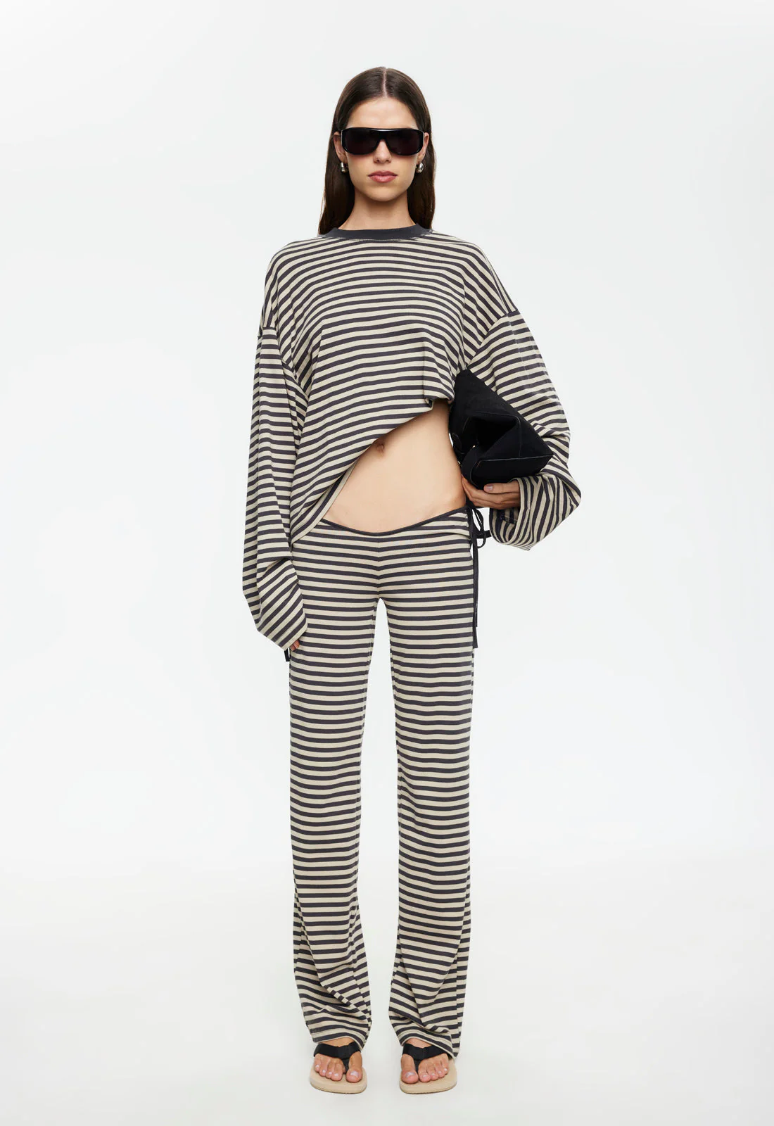BLOOM TIE PANT - SLATE STRIPE - Image 2
