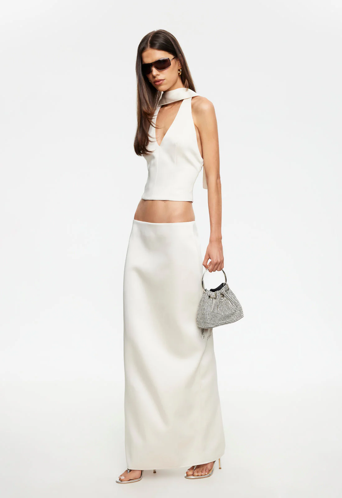FRONT ROW MAXI SKIRT - CREAM