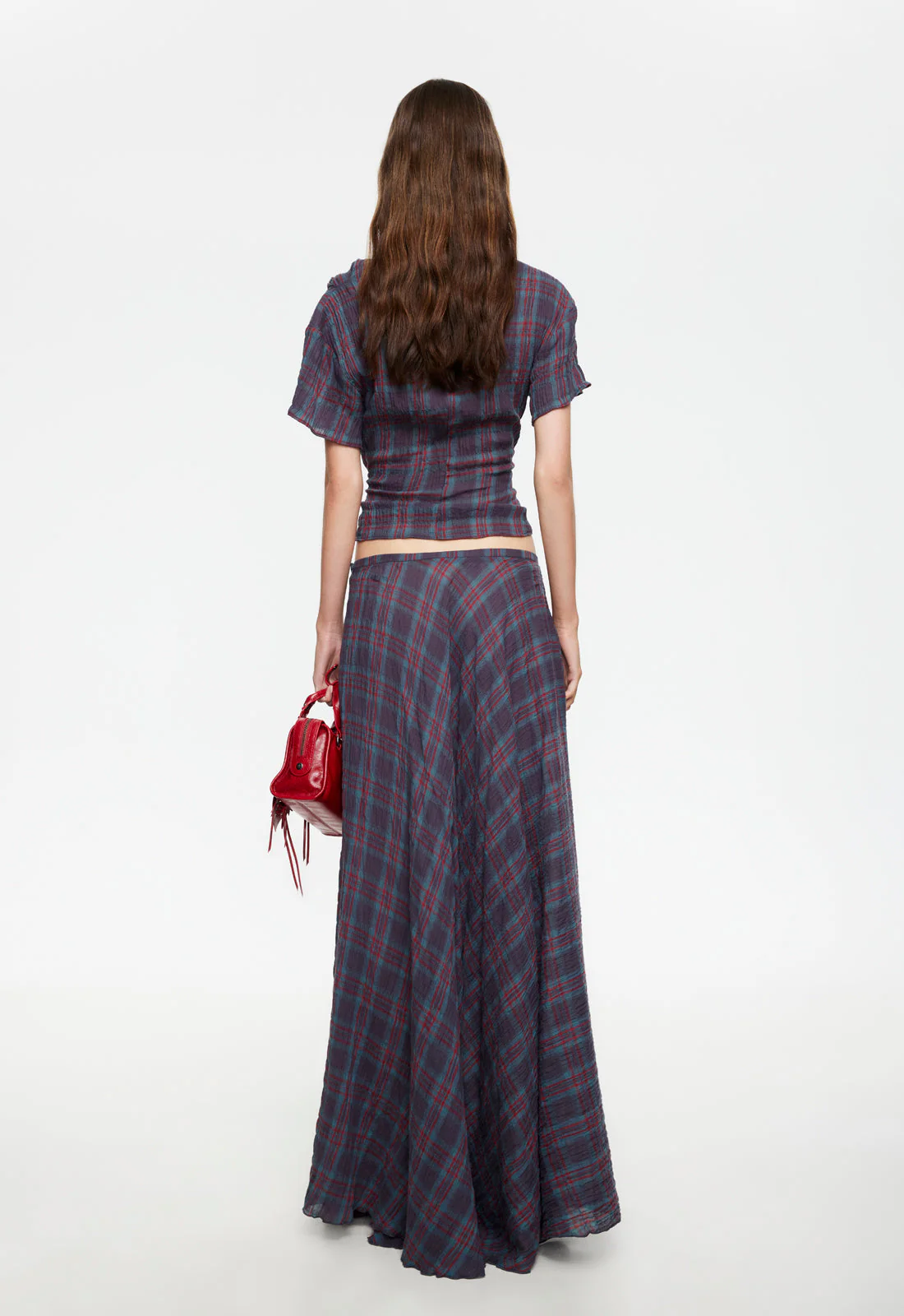 HALCYON MAXI SKIRT - JADE PLAID - Image 4