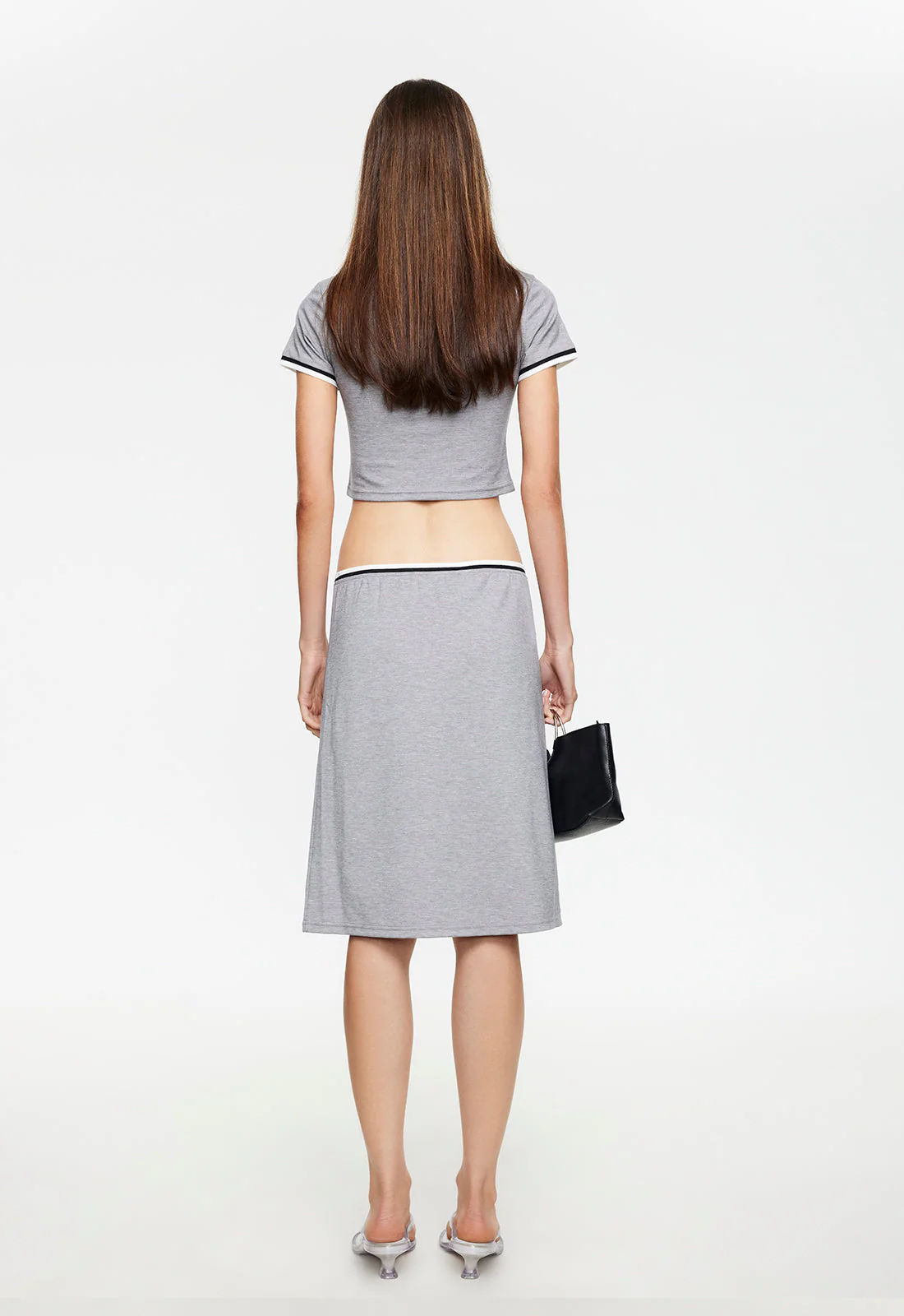 LAGUNA MIDI SKIRT - GREY - Image 4