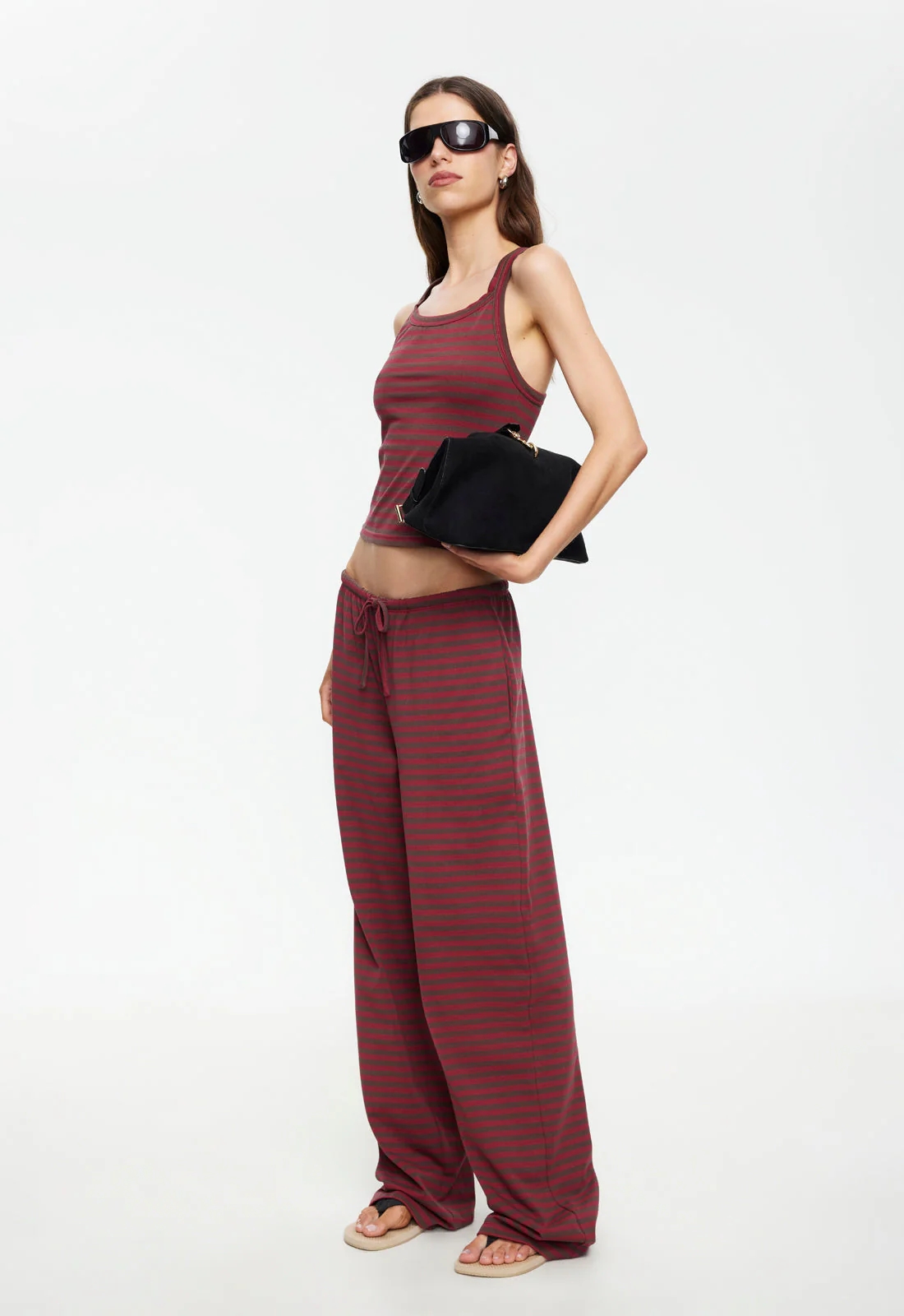 LUCKY CAMI - CHOCOLATE WINE STRIPE - Image 4