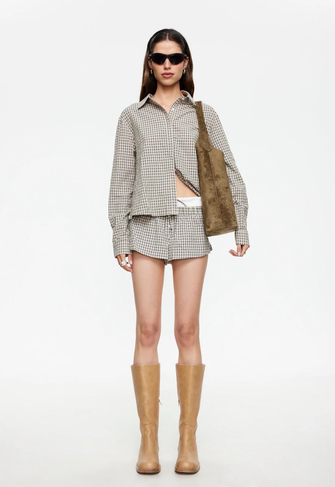 NIRVANA SHORT - VINTAGE BEIGE PLAID - Image 3