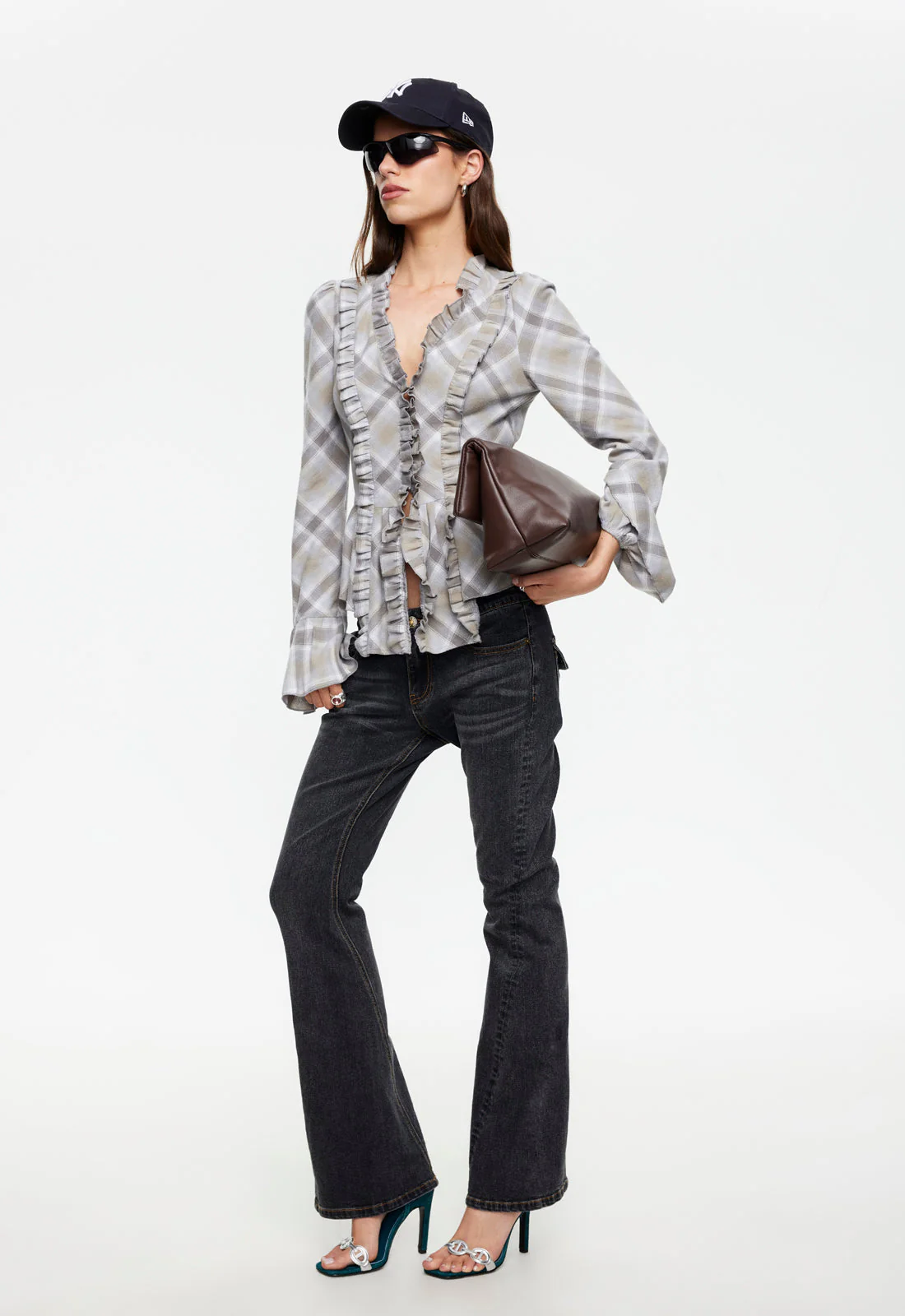 ODETTE LONG SLEEVE - ASH PLAID - Image 3