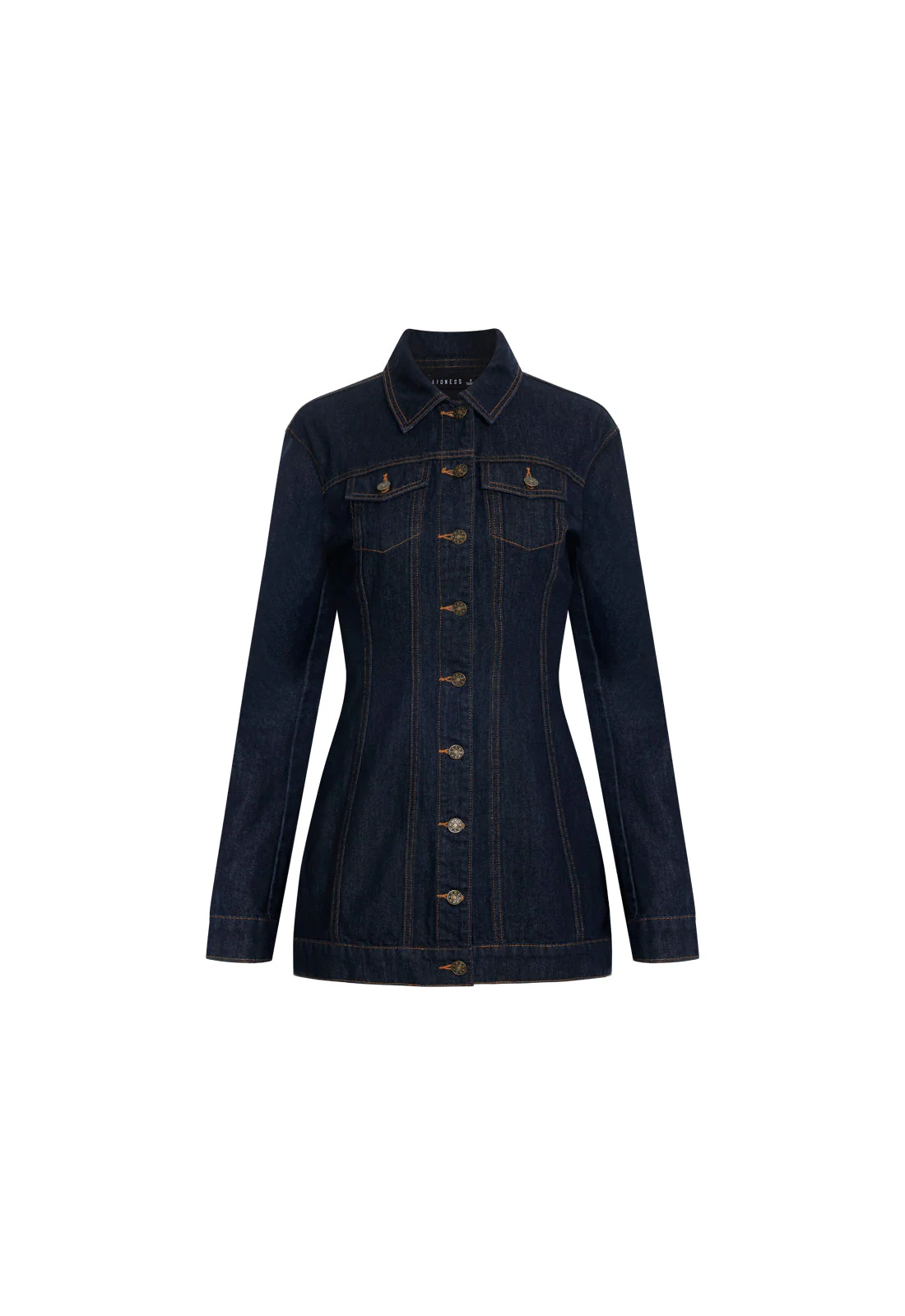 RIDER DENIM MINI DRESS - DARK DENIM - Image 5