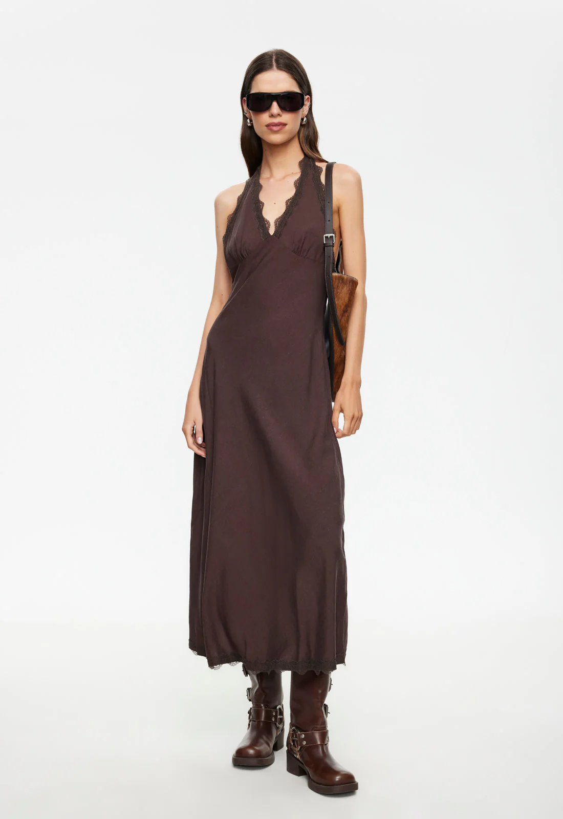 STARS ALIGN MIDI DRESS - BROWN - Image 2