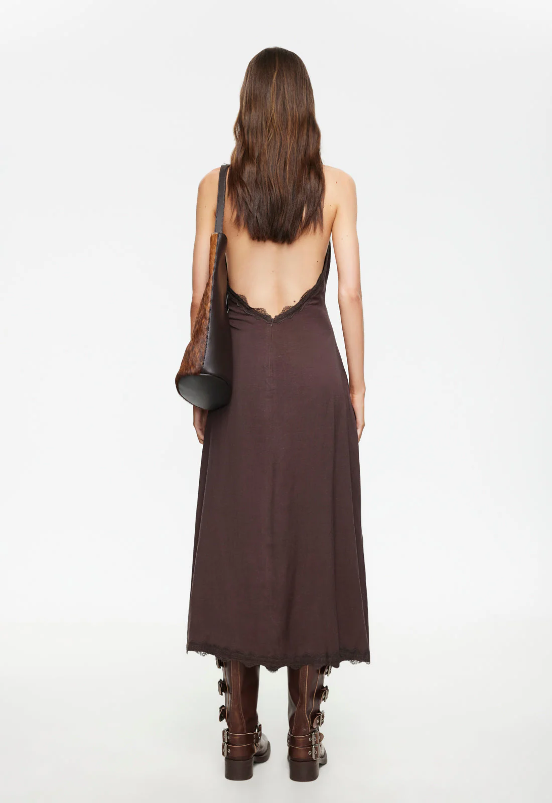 STARS ALIGN MIDI DRESS - BROWN - Image 4