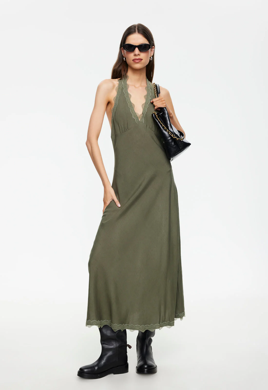 STARS ALIGN MIDI DRESS - KHAKI - Image 2