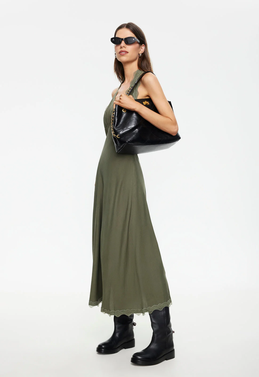 STARS ALIGN MIDI DRESS - KHAKI - Image 3