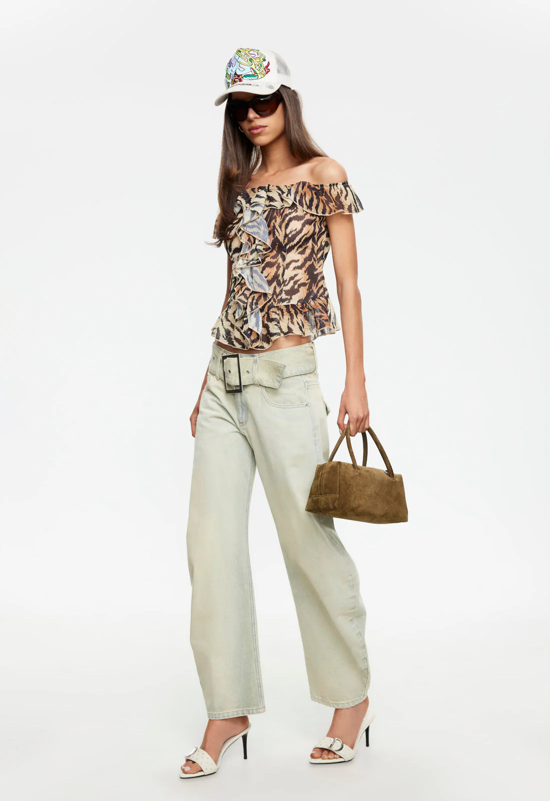 TIMELESS RUFFLE TOP - TIGER