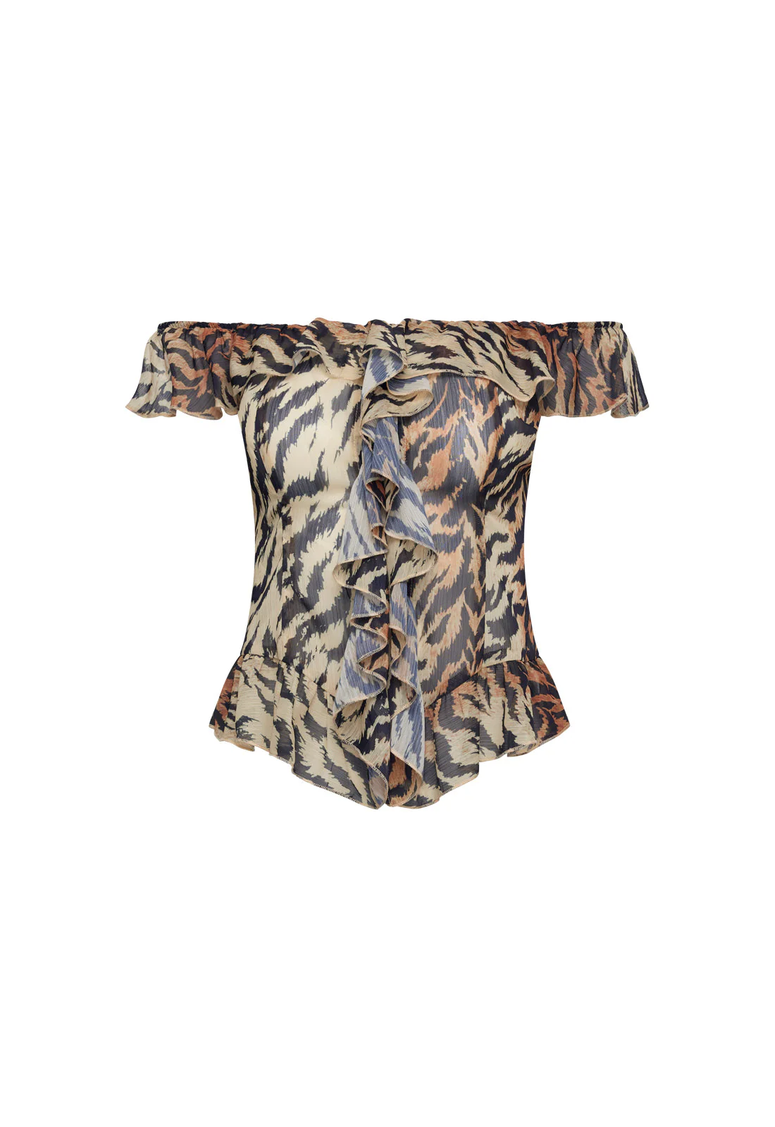 TIMELESS RUFFLE TOP - TIGER - Image 6