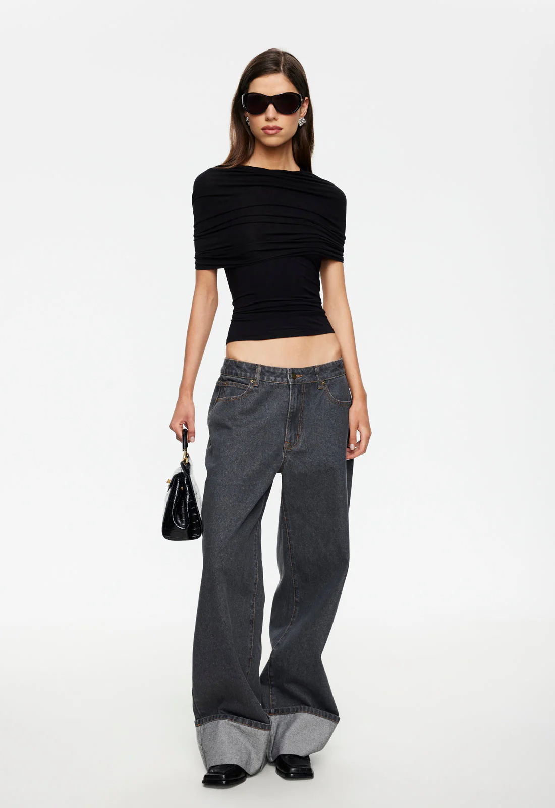 TOP MODEL CUFFED JEAN - CHARCOAL - Image 3