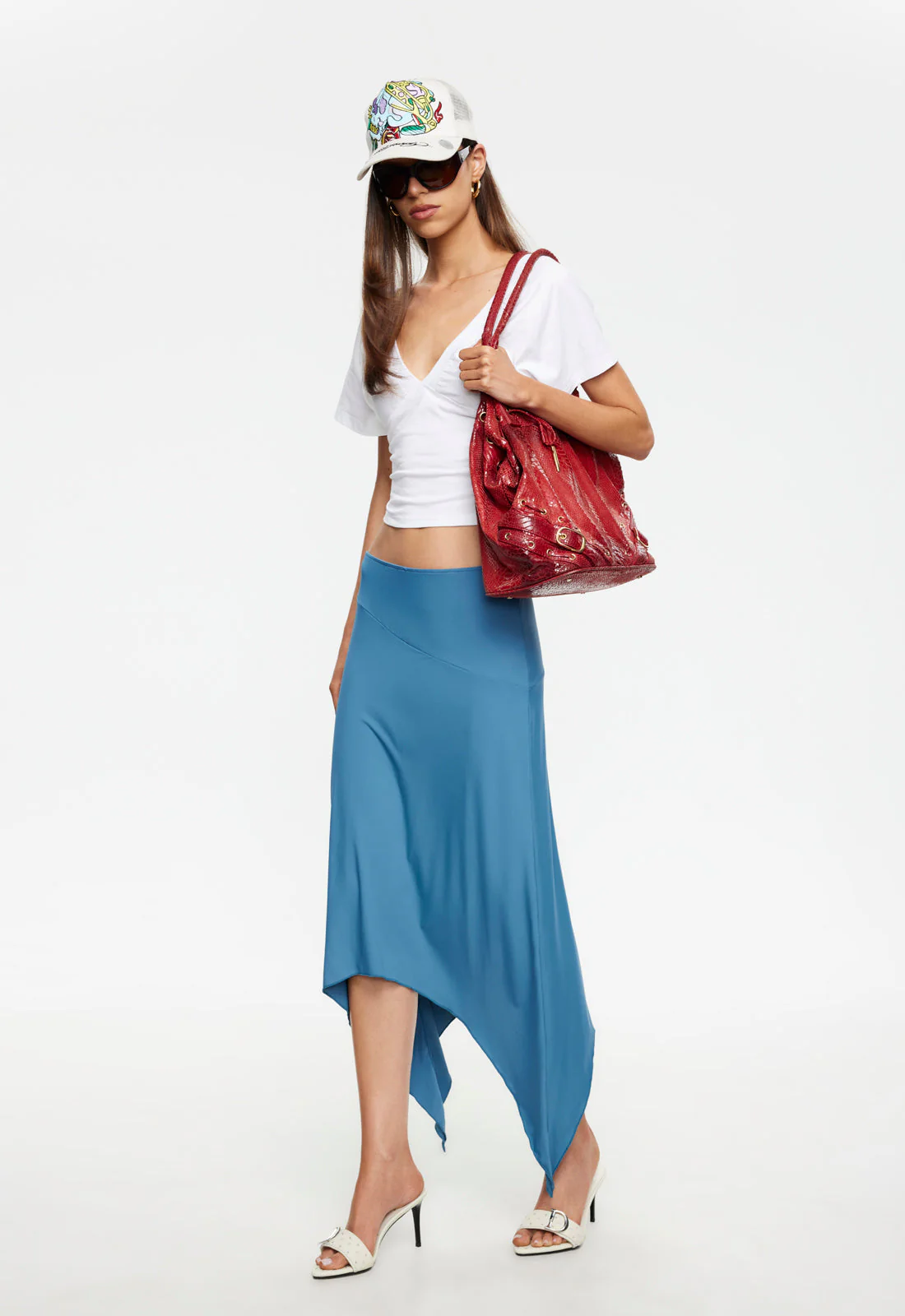 TROPHY MIDI SKIRT - CERULEAN - Image 2