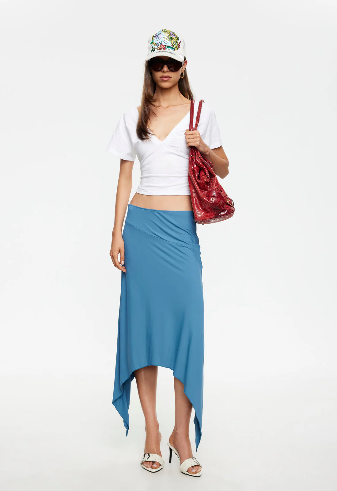 TROPHY MIDI SKIRT - CERULEAN - Image 3